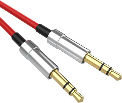 كيبل صوت 3.5 ملم من لوسجاور، كيبل مساعد بمقبس هاي فاي متوافق مع سماعات دكتور دري مونستر سولو بيتس ستوديو ومكبر صوت ستيريو وايبود وايباد والكمبيوتر واللابتوب (احمر، 4 قدم) in Kuwait