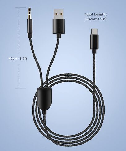 كيبل USB C الى AUX 3.5 ملم، كيبل 2 في 1 USB C الى 3.5 ملم ستيريو للسيارة مع شحن USB C متوافق مع جالكسي S23/S22 الترا/S22/S21/S21FE/S20، بكسل 7/7برو/6/6 برو (ليس لايفون 15) in Kuwait