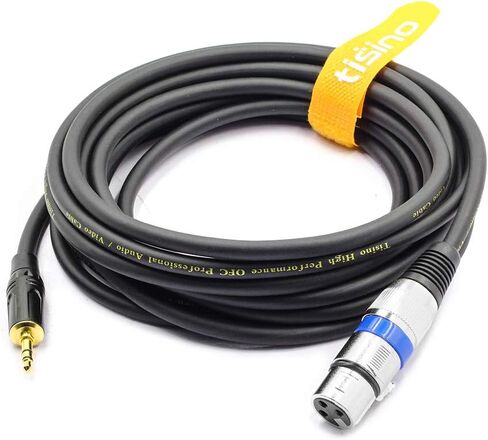 كابل ميكروفون ستيريو من Disino XLR إلى 3.5 ملم (1/8 بوصة) لكاميرات الفيديو وكاميرات DSLR وأجهزة تسجيل الكمبيوتر والمزيد - 5 أقدام in Kuwait