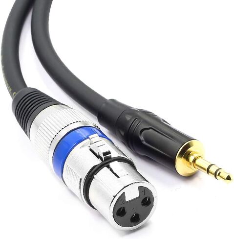 كابل ميكروفون ستيريو من Disino XLR إلى 3.5 ملم (1/8 بوصة) لكاميرات الفيديو وكاميرات DSLR وأجهزة تسجيل الكمبيوتر والمزيد - 5 أقدام in Kuwait