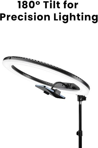 Lume Cube LED Ring Light for Videos, Selfies, Live Streaming |18" Circle Light with Stand, Phone Holder, and Camera Mount | Portable + 6.5 ft Tripod Stand and Travel Case | Battery Not Included in Saudi Arabia