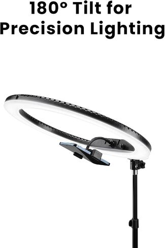 Lume Cube LED Ring Light for Videos, Selfies, Live Streaming |18" Circle Light with Stand, Phone Holder, and Camera Mount | Portable + 6.5 ft Tripod Stand and Travel Case | Battery Not Included in Saudi Arabia
