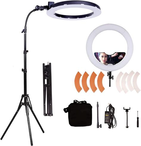 18 inch 65W LED Ring Light Mirror Make Up Beauty Light Studio Video Light Photography Lighting with Stand Bag for Portrait Selfie,Wedding Photography, Night Video,YouTube, Camera/Phone Video in Saudi Arabia