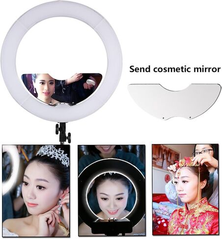 18 inch 65W LED Ring Light Mirror Make Up Beauty Light Studio Video Light Photography Lighting with Stand Bag for Portrait Selfie,Wedding Photography, Night Video,YouTube, Camera/Phone Video in Saudi Arabia