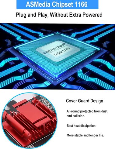 بطاقة توسيع PCI-E SATA X4 6 منافذ SATA PCIe بطاقة محول وحدة تحكم توسيع 6 جيجابت في الثانية مع 6 كابلات SATA وقوس منخفض المستوى، Soft-Raid (ASM1166) in Kuwait