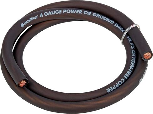 مجموعة أسلاك InstallGear 4 Gauge Amp | طقم أمبير مع أسلاك تثبيت مكبر الصوت بمواصفات حقيقية وسلك ناعم الملمس | 4 أسلاك قياس، 4 أدوات قياس أمبير، مجموعة أسلاك مكبر للصوت، مجموعة أسلاك فرعية in Kuwait
