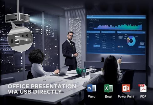 [تركيز كهربائي/تصحيح تلقائي] 900 ANSI Ultra HD، DBPOWER Native 1080P 5G WiFi Bluetooth Projector، HD Outdoor Projector 4K Support، 4P4D/Zoom/PPT، جهاز عرض أفلام صغير محمول للهاتف/الكمبيوتر المحمول/DVD in Kuwait