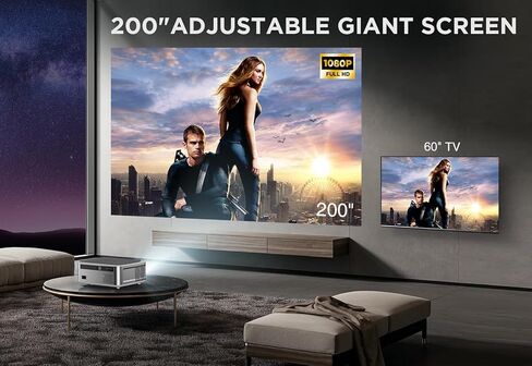 [تركيز كهربائي/تصحيح تلقائي] 900 ANSI Ultra HD، DBPOWER Native 1080P 5G WiFi Bluetooth Projector، HD Outdoor Projector 4K Support، 4P4D/Zoom/PPT، جهاز عرض أفلام صغير محمول للهاتف/الكمبيوتر المحمول/DVD in Kuwait