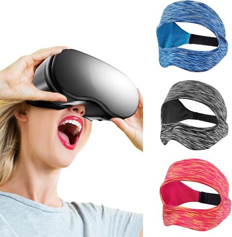 VR Eye Mask, Adjustable Breathable VR Sweat Band for Meta/Oculus Quest 2/3/3S/Pro, HTC Vive, PS, Gear, VR Workouts (3PCS) in Kuwait
