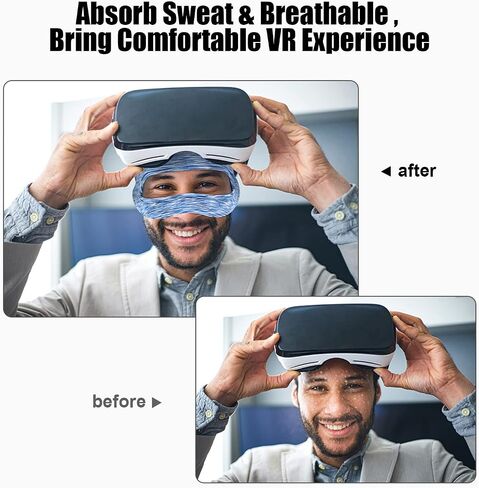 VR Eye Mask, Adjustable Breathable VR Sweat Band for Meta/Oculus Quest 2/3/3S/Pro, HTC Vive, PS, Gear, VR Workouts (3PCS) in Kuwait