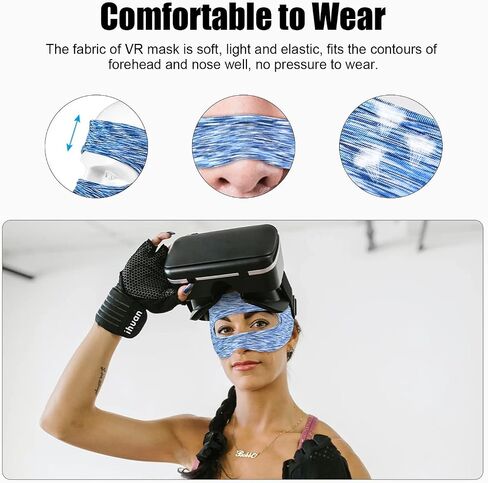 VR Eye Mask, Adjustable Breathable VR Sweat Band for Meta/Oculus Quest 2/3/3S/Pro, HTC Vive, PS, Gear, VR Workouts (3PCS) in Kuwait