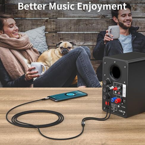 QianLink 3.5mm Aux to RCA Cable, (6.6ft/2M) 3.5 mm 1/8 to RCA 2-Male Headphone Jack Adapter Splitter Premium Stereo Audio Y Cord for Connects a Smartphone, Tablet, HDTV, MP3 (Grey) in Saudi Arabia