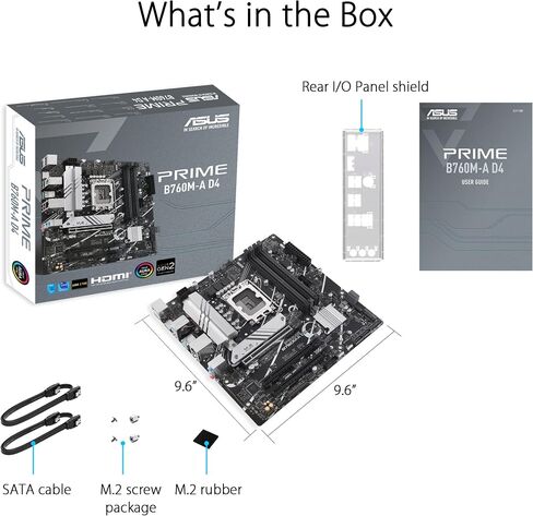 ASUS Prime B760M-A D4 Intel® B760 (LGA 1700)(13th and 12th Gen) mATX Motherboard, PCIe 4.0, 2xM.2 Slots,2.5Gb LAN, DisplayPort,Dual HDMI,Rear USB 3.2 Gen 2, Front 1 Type-C®, Aura Sync in Saudi Arabia