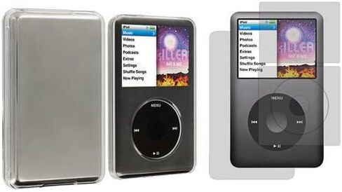 غطاء جراب صلب شفاف سهل التركيب من JNSupplier + واقي شاشة لجهاز iPod Classic 80GB 120GB الجيل السادس 160GB in Kuwait