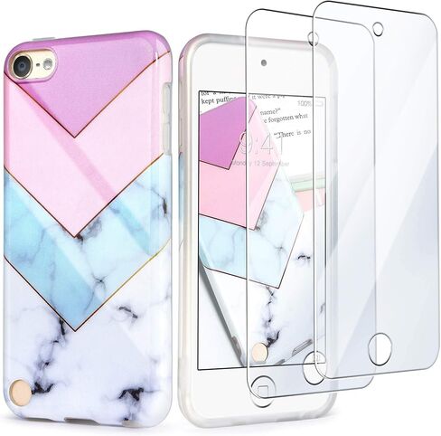 iPod Touch 7th Generation Case with 2 Screen Protectors, IDWELL iPod Touch 6 iPod 5 Case, Slim FIT Anti-Scratch Flexible Soft TPU Bumper Protective Case(Latest Model,2019 Release), Blue Fantasy Sky in Kuwait