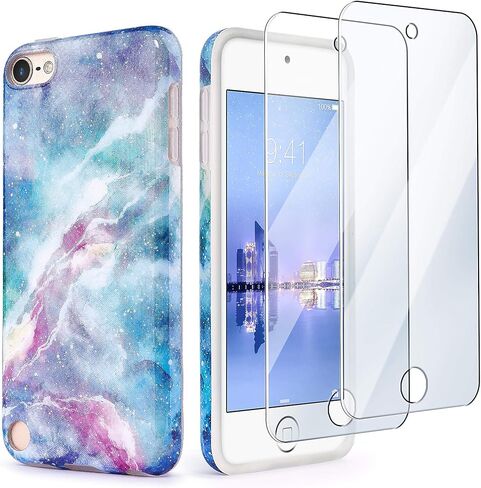 iPod Touch 7th Generation Case with 2 Screen Protectors, IDWELL iPod Touch 6 iPod 5 Case, Slim FIT Anti-Scratch Flexible Soft TPU Bumper Protective Case(Latest Model,2019 Release), Blue Fantasy Sky in Kuwait