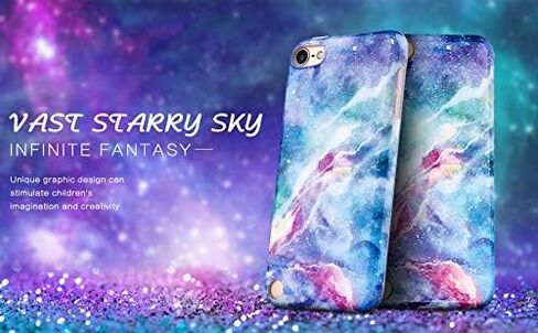 iPod Touch 7th Generation Case with 2 Screen Protectors, IDWELL iPod Touch 6 iPod 5 Case, Slim FIT Anti-Scratch Flexible Soft TPU Bumper Protective Case(Latest Model,2019 Release), Blue Fantasy Sky in Kuwait