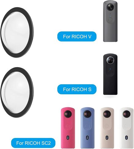 PULUZ Lens Guard PC Protective Lens Cover Case for Ricoh Theta SC2 / S/V Spherical Cameras Accessories Case Sticky Lens Protector in Saudi Arabia