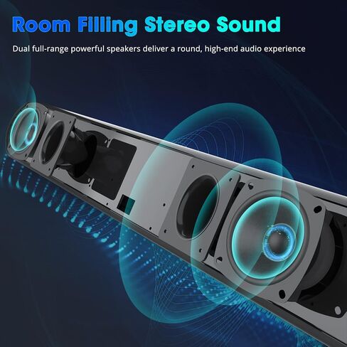 شريط صوت 80 وات 34 بوصة، مكبر صوت Bestisan Soundbar Bluetooth 5.0 لاسلكي وسلكي للمسرح المنزلي (DSP، صوت جهير قابل للتعديل، كابل بصري متضمن، تجربة خالية من القلق لمدة 90 يومًا) in Kuwait