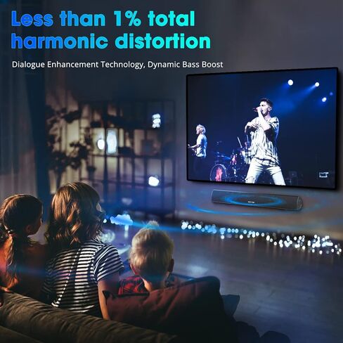 شريط صوت 80 وات 34 بوصة، مكبر صوت Bestisan Soundbar Bluetooth 5.0 لاسلكي وسلكي للمسرح المنزلي (DSP، صوت جهير قابل للتعديل، كابل بصري متضمن، تجربة خالية من القلق لمدة 90 يومًا) in Kuwait