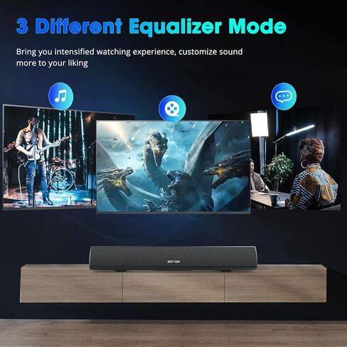 شريط صوت 80 وات 34 بوصة، مكبر صوت Bestisan Soundbar Bluetooth 5.0 لاسلكي وسلكي للمسرح المنزلي (DSP، صوت جهير قابل للتعديل، كابل بصري متضمن، تجربة خالية من القلق لمدة 90 يومًا) in Kuwait