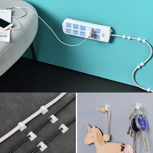 50pcs Upgraded Cable Clips with Strong Adhesive Tapes,Wire Clips,Cord Organizer,Wire Organizer,Cord Holder,Wire Management in Saudi Arabia