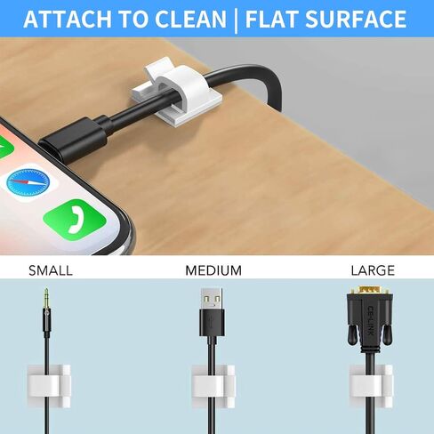 50pcs Upgraded Cable Clips with Strong Adhesive Tapes,Wire Clips,Cord Organizer,Wire Organizer,Cord Holder,Wire Management in Saudi Arabia