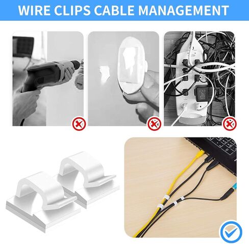 50pcs Upgraded Cable Clips with Strong Adhesive Tapes,Wire Clips,Cord Organizer,Wire Organizer,Cord Holder,Wire Management in Saudi Arabia