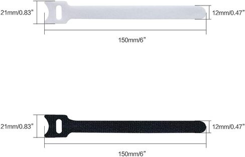 Besign 60 Pack Fastening Cable Straps, Reusable Cord Organizer, Keeper Holder, Cable Ties for Earphones, Earbuds, Headphones, Home Office Tablet, PC, TV Wire Management, Black and White in Kuwait