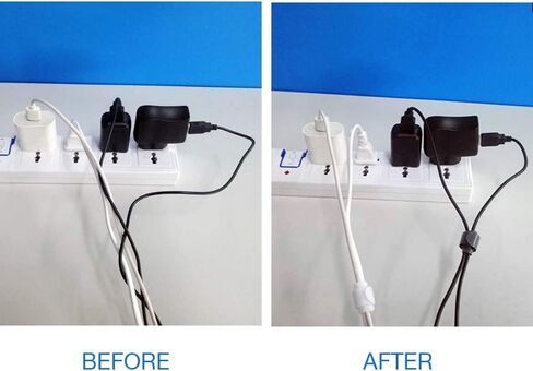 Besign 60 Pack Fastening Cable Straps, Reusable Cord Organizer, Keeper Holder, Cable Ties for Earphones, Earbuds, Headphones, Home Office Tablet, PC, TV Wire Management, Black and White in Kuwait