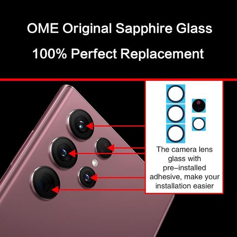 2 Packs Eaglewireless Galaxy S23 Ultra Rear Camera Glass Lens with Adhesive Tape Replacement Kit for Samsung Galaxy S23 Ultra 5G 2023 in Kuwait