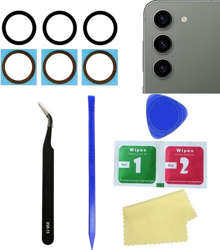 2 Packs Eaglewireless Galaxy S23 Ultra Rear Camera Glass Lens with Adhesive Tape Replacement Kit for Samsung Galaxy S23 Ultra 5G 2023 in Kuwait
