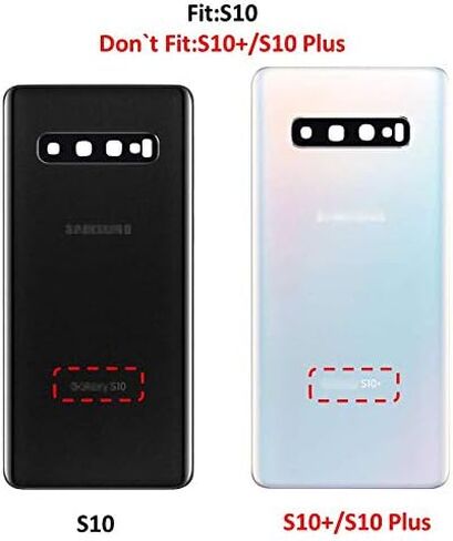 غطاء زجاجي خلفي لهاتف Galaxy S10، باب بديل (مقاوم للماء) مع عدسة الكاميرا والإطار + أجزاء شريط لهاتف Samsung Galaxy S10 SM-G973U/W/F/DS + واقي شاشة + أداة (أبيض بريزم) in Kuwait