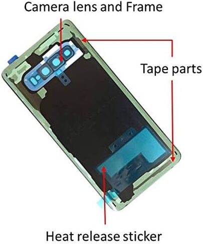 غطاء زجاجي خلفي لهاتف Galaxy S10، باب بديل (مقاوم للماء) مع عدسة الكاميرا والإطار + أجزاء شريط لهاتف Samsung Galaxy S10 SM-G973U/W/F/DS + واقي شاشة + أداة (أبيض بريزم) in Kuwait