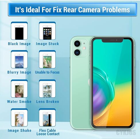 جزء استبدال الكاميرا الخلفية الرئيسية لهاتف iPhone 11، وحدة عدسة صور HDR جديدة بدقة 12 ميجابكسل HD فيديو 4K مع كابل مرن، مجموعة أدوات إصلاح الصور وتجميعها لـ A2111 A2223 A2221 in Saudi Arabia