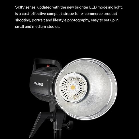 Godox SK400II-V SK400II V 400Ws 5700±200K Strobe Light,Built-in 2.4G Wireless X System,Clear LCD Panel, with LED Modeling Lamp for Bowens Mount Photo Studio in Saudi Arabia