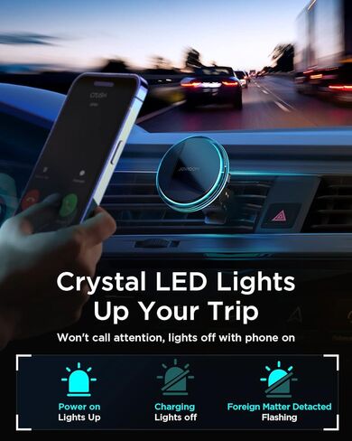 JOYROOM for Magsafe Car Mount Charger 15W [Pro Max Charging], Car Mount for iPhone Wireless Fast Charging, Magnetic Phone Mount Holder for Magsafe Charger Car Phone Holder Vent Fits iPhone15 Pro Max in Kuwait