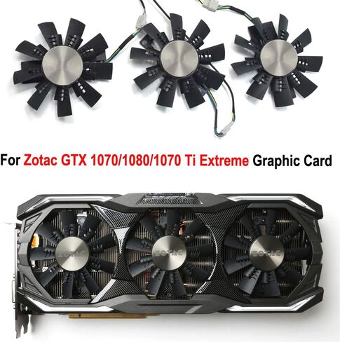 inRobert GA92S2U Video Card Cooling Fan Replacement for Zotac GTX 1070/1080/1070 Ti Extreme Graphic Card (1set(3pcs)) in Saudi Arabia