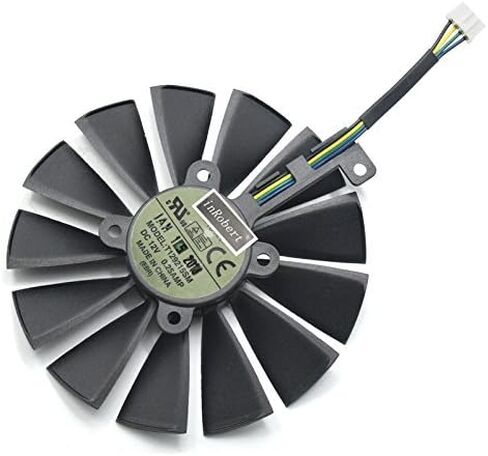 مروحة تبريد بطاقة الرسومات inRobert 95 مم T129215SM 12V 0.25AMP لـ ASUS STRIX-RX470-O4G-GAMING RX580 GTX1050Ti (قطعة واحدة) in Saudi Arabia