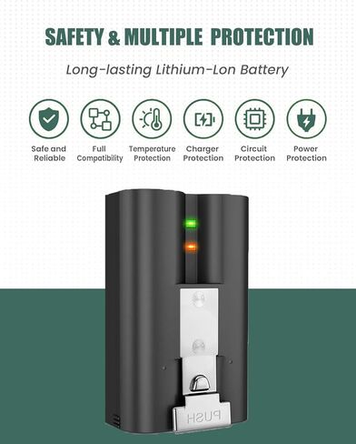 CYZYYLS 6500mAh Replacement Battery with Ring-Doorbell Camera 2/3/3plus/4,Spotlight Camera Battery and Stick Up Camera Battery (2nd & 3rd Gen),Rechargeable Upgraded Lithium-ion Batteries(1 Pack) in Kuwait