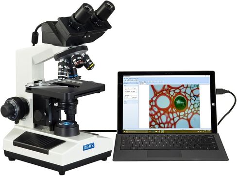 OMAX - MD827S30L Built-in 3MP Camera 40X-2000X Digital Biological Compound Binocular LED Light Microscope with Double Layer Mechanical Stage Oil Immersion NA1.25 Condenser in Saudi Arabia