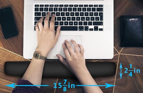 2 وسادة مسند معصم للوحة المفاتيح من السيليكون - غير قابلة للانزلاق متينة ومريحة لسهولة الكتابة وتخفيف الألم، مادة سيليكون مسامية لجميع المستخدمين، قبضة قوية مصممة للاستخدام المكتبي والمنزلي مقاس 15.7 × 2.2 بوصة in Kuwait