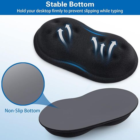 Mouse Wrist Rest, Canjoy 2 Pack Wrist Rest for Mouse Memory Foam Wrist Pad | Soft Fabric Mouse Wrist Rest Pad Support Cushion with Anti-Skid Rubber Base,Ergonomic Pain Relief Mouse Hand Rest (Black) in Saudi Arabia