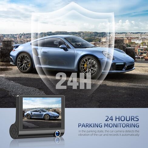 كاميرا داش كام أمامية وخلفية من 3 قنوات، كاميرا داش كام بزاوية واسعة 1080 بكسل 4 بوصات 170 درجة، كاميرا داش للسيارات مع بطاقة 32 جيجابايت، رؤية ليلية فائقة، تسجيل حلقة، مستشعر G، كشف الحركة، وضع ركن السيارة in Kuwait