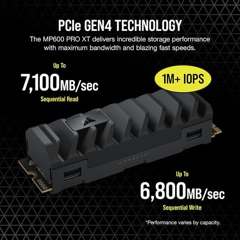 Corsair MP600 PRO XT 2TB Hydro X Edition Gen4 PCIe x4 NVMe M.2 SSD (Up to 7,000 MB/s Sequential Read and 6,550 MB/s Write Speeds, High-Density TLC NAND, Hydro X Series XM2 Water Block) White in Saudi Arabia