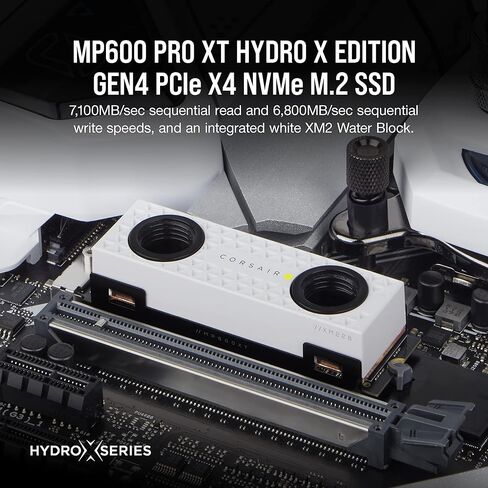 Corsair MP600 PRO XT 8TB Gen4 PCIe x4 NVMe M.2 SSD - قراءة تسلسلية تصل إلى 7000 ميجابايت/ثانية وسرعات كتابة 6100 ميجابايت/ثانية، TLC NAND عالية الكثافة، موزع حرارة من الألومنيوم، عامل الشكل M.2 2280 - أسود in Kuwait