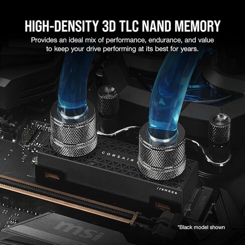 Corsair MP600 PRO XT 8TB Gen4 PCIe x4 NVMe M.2 SSD - قراءة تسلسلية تصل إلى 7000 ميجابايت/ثانية وسرعات كتابة 6100 ميجابايت/ثانية، TLC NAND عالية الكثافة، موزع حرارة من الألومنيوم، عامل الشكل M.2 2280 - أسود in Kuwait