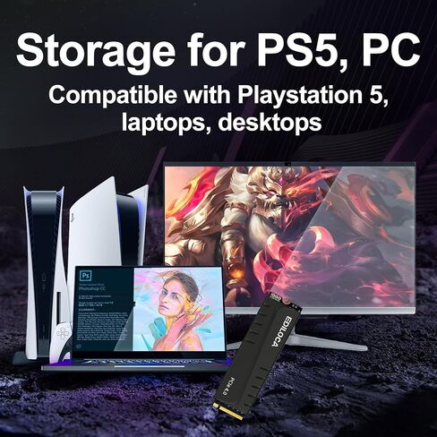 EN605 1TB SSD M.2 2280, NVMe1.3 PCIe Gen3 x4 SSD, 3D TLC NAND, Internal Solid State Drives, Read/Write Speed up to 2150/1850 MB/s, Compatible with Laptop & PC Desktop in Kuwait