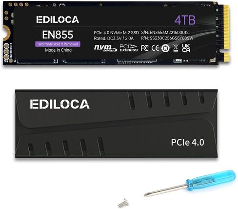 EN605 1TB SSD M.2 2280, NVMe1.3 PCIe Gen3 x4 SSD, 3D TLC NAND, Internal Solid State Drives, Read/Write Speed up to 2150/1850 MB/s, Compatible with Laptop & PC Desktop in Kuwait