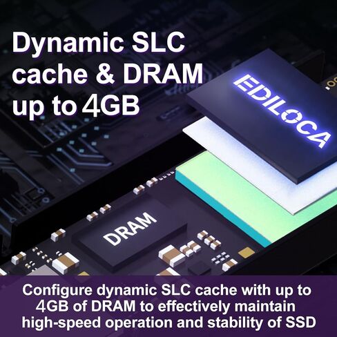 EN605 1TB SSD M.2 2280, NVMe1.3 PCIe Gen3 x4 SSD, 3D TLC NAND, Internal Solid State Drives, Read/Write Speed up to 2150/1850 MB/s, Compatible with Laptop & PC Desktop in Kuwait